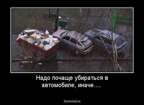 Надо почаще убираться в автомобиле, иначе.... 