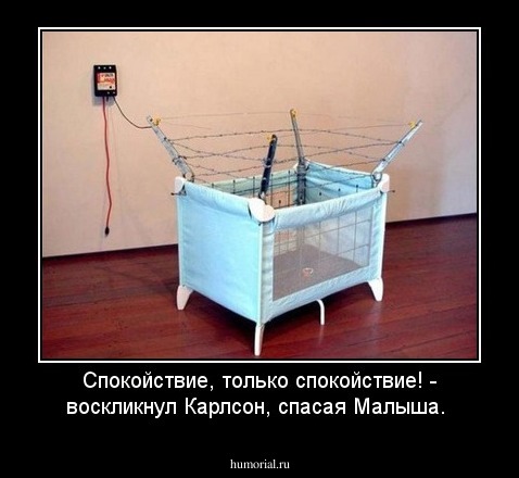 Спокойствие, только спокойствие! - воскликнул Карлсон, спасая Малыша.