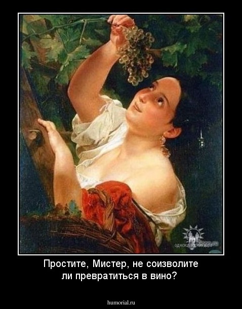 Простите, Мистер, не соизволите ли превратиться в вино?