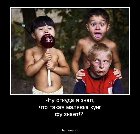 -Ну откуда я знал, что такая малявка кунг фу знает!?