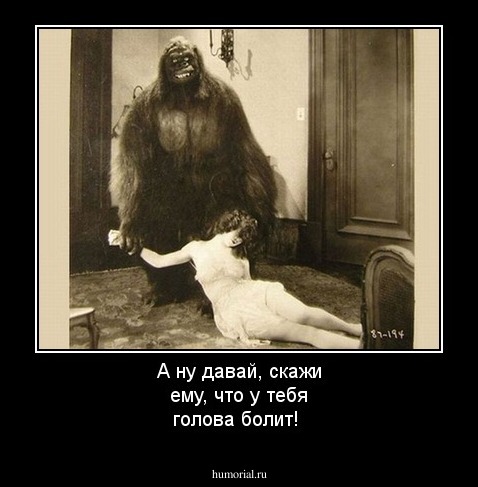 А ну давай, скажи ему, что у тебя голова болит!