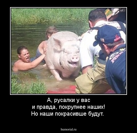 А, русалки у вас и правда, покрупнее наших! Но наши покрасивше будут.