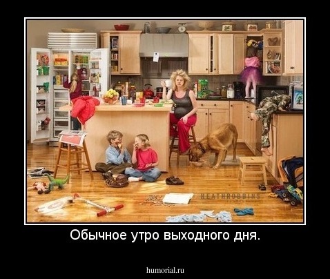 Обычное утро выходного дня.