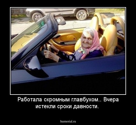 Работала скромным главбухом.. Вчера истекли сроки давности.