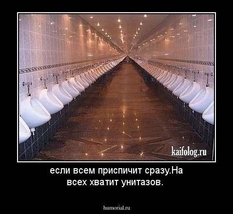 если всем приспичит сразу.На всех хватит унитазов.