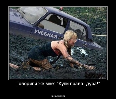 Говорили же мне: "Купи права, дура!"