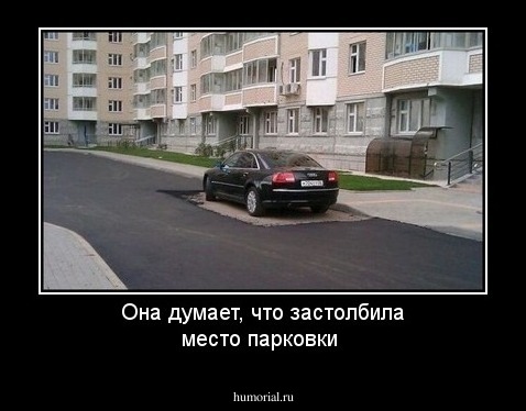 Она думает, что застолбила  место парковки