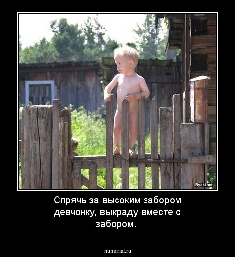 Спрячь за высоким забором девчонку, выкраду вместе с забором.