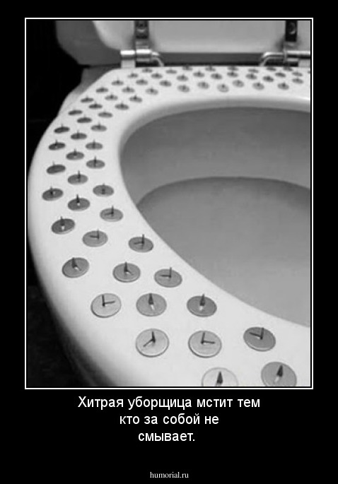 Хитрая уборщица мстит тем кто за собой не смывает.