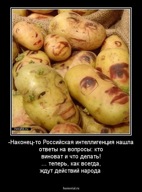 -Наконец-то Российская интеллигенция  нашла ответы на вопросы: кто виноват и что делать! ... теперь, как всегда, ждут  действий народа