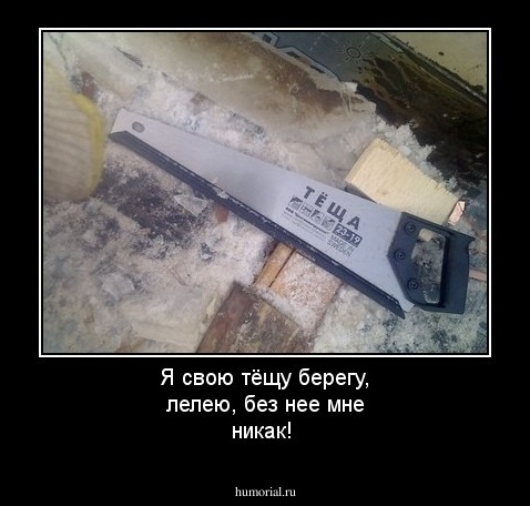 Я свою тёщу берегу, лелею,  без нее мне  никак!