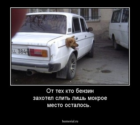 От тех кто бензин захотел слить лишь мокрое место осталось.