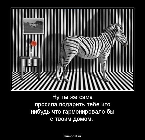 Ну ты же сама просила подарить тебе что нибудь что гармонировало бы с твоим домом.