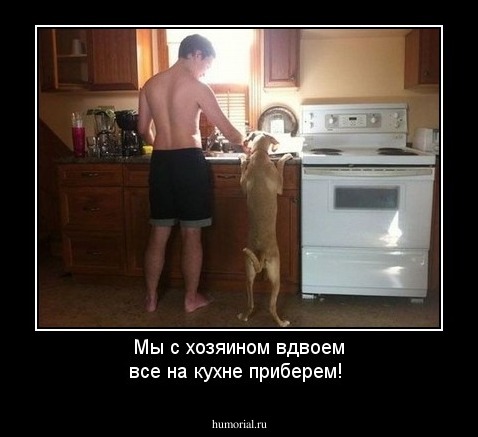 Мы с хозяином вдвоем все на кухне приберем!
