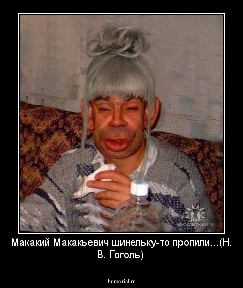 Макакий Макакьевич шинельку-то пропили...(Н. В. Гоголь)