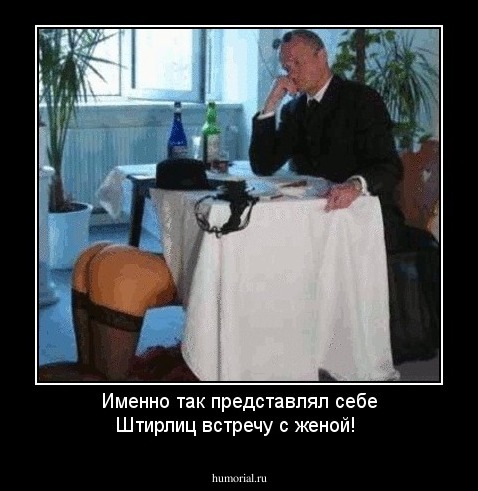 Именно так представлял себе Штирлиц встречу с женой!