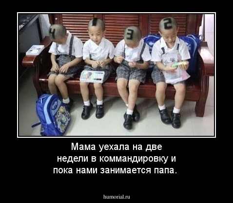 Мама уехала на две недели в коммандировку и пока нами занимается папа.