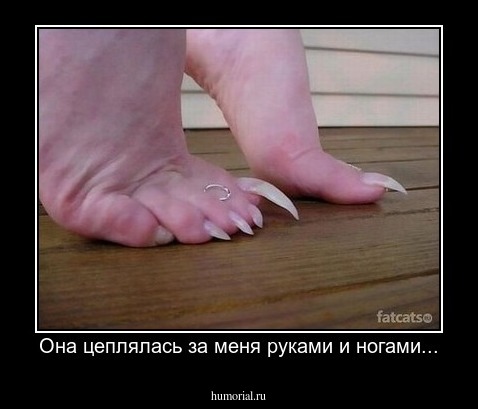 Она цеплялась за меня руками и ногами...