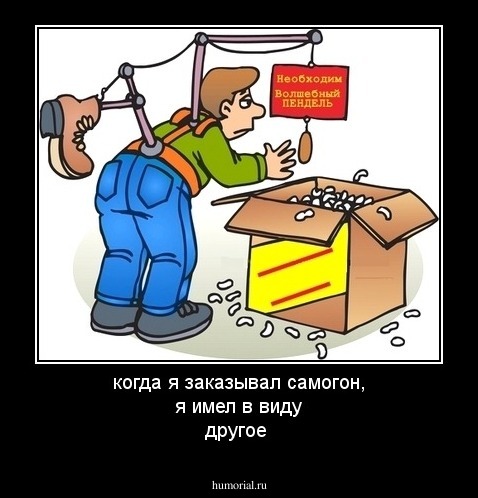 когда я заказывал самогон, я имел в виду другое