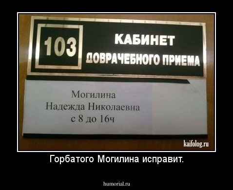 Горбатого Могилина исправит.