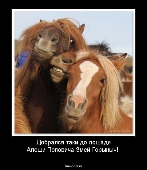 Добрался таки до лошади Алеши Поповича Змей Горыныч!