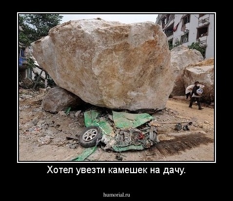 Хотел увезти камешек на дачу.