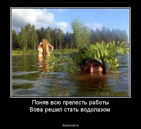 Поняв всю прелесть работы Вова решил стать водолазом
