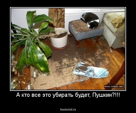 А кто все это убирать будет, Пушкин?!!!