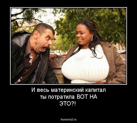 И весь материнский капитал ты потратила ВОТ НА ЭТО?!