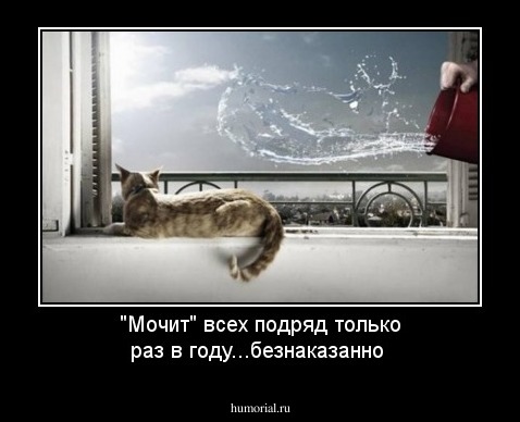  "Мочит" всех подряд только раз в году...безнаказанно