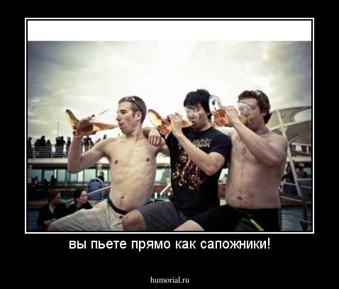 вы пьете прямо как сапожники!