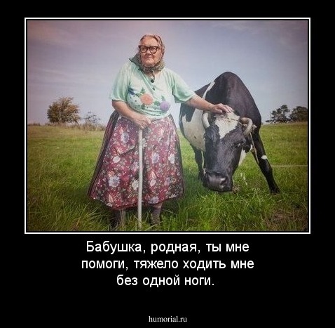 Бабушка, родная, ты мне помоги, тяжело ходить мне без одной ноги.