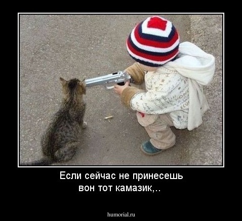 Если сейчас не принесешь вон тот камазик,..