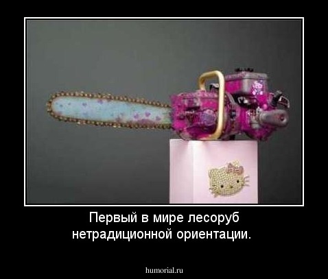 Первый в мире лесоруб нетрадиционной ориентации.
