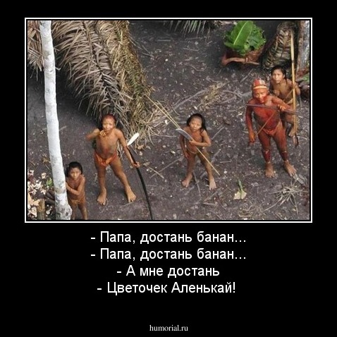 - Папа, достань банан... - Папа, достань банан... - А мне достань - Цветочек Аленькай!