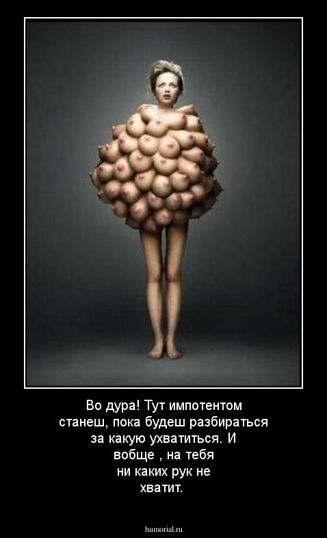 Во дура! Тут импотентом станеш, пока будеш разбираться за какую ухватиться.
И вобще , на тебя ни каких рук не хватит.