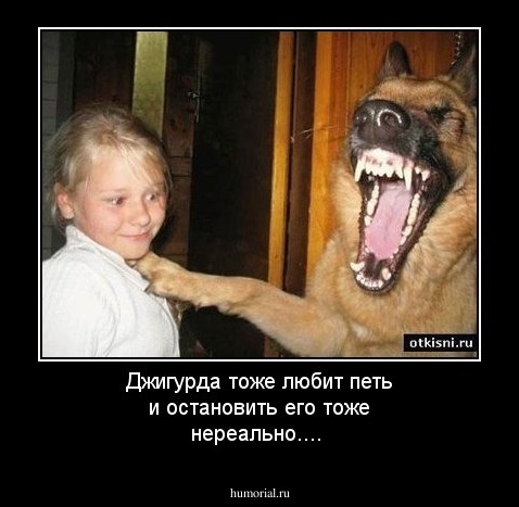 Джигурда тоже любит петь и остановить его тоже нереально....