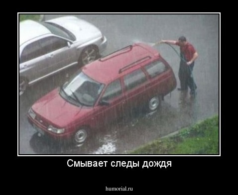 Смывает следы дождя