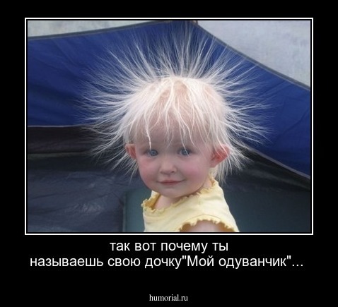 так вот почему ты называешь свою дочку"Мой одуванчик"...