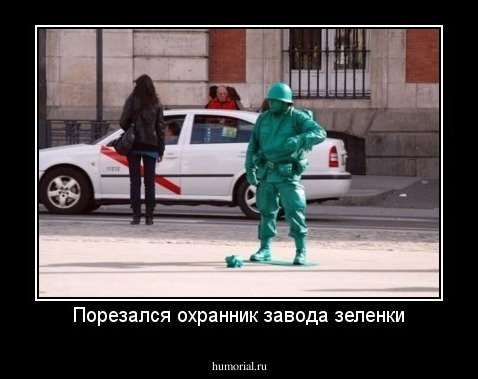 Порезался охранник завода зеленки