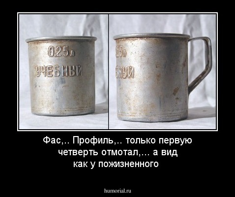 Фас,.. Профиль,.. только первую четверть отмотал,...  а вид как у пожизненного