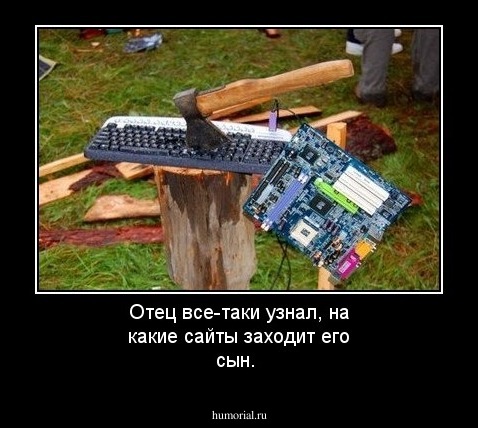 Отец все-таки узнал, на какие сайты заходит его сын. 