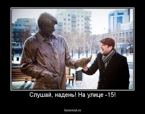 Слушай, надень! На улице -15!