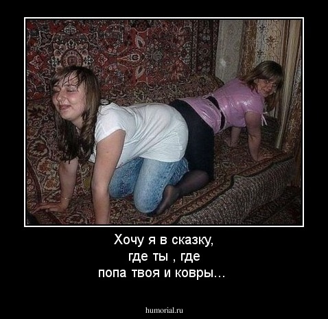 Хочу я в сказку, где ты , где попа твоя и ковры...