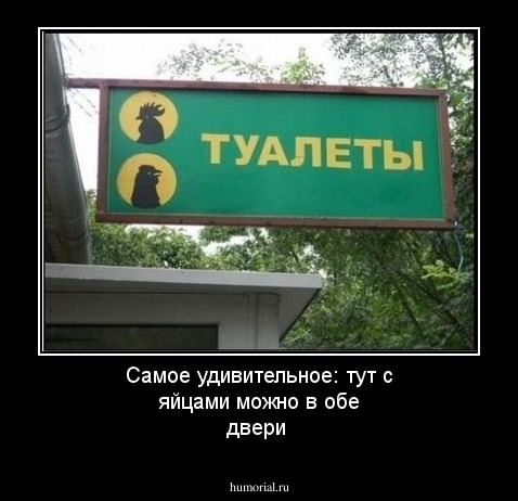 Самое удивительное: тут с яйцами можно в обе двери