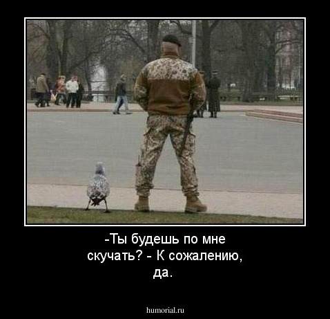 -Ты будешь по мне скучать?
- К сожалению, да.