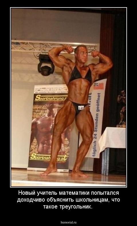 Новый учитель математики попытался доходчиво объяснить школьницам, что такое треугольник. 
