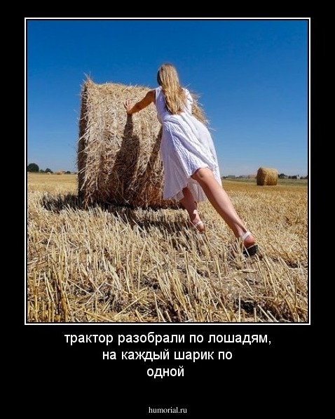 трактор разобрали по лошадям, на каждый шарик по одной