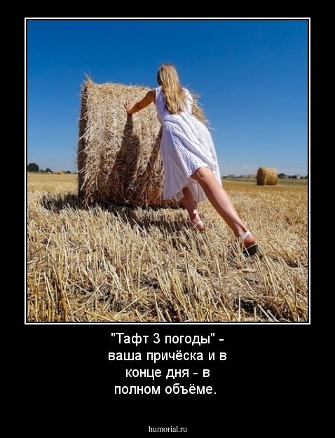 "Тафт 3 погоды" - ваша причёска и в конце дня - в полном объёме.