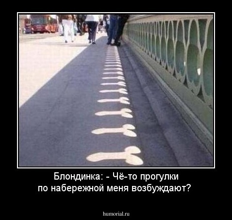 Блондинка: - Чё-то прогулки по набережной меня возбуждают?